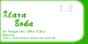 klara boka business card